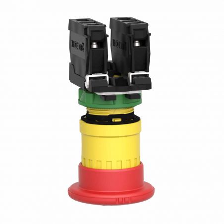XB5AS8445 Schneider - bouton arrêt urgence - Ø40 - pousser tourner - rouge - 1NO+1NF - vis - Harmony XB5