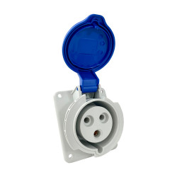 Prise P17 CEE 32A 2P+T - Encastrable sur coffret - Étanche IP44 - IDE