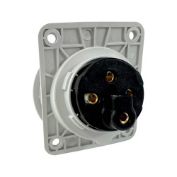 Prise triphasé 16A 3P+T - 4 broches - Encastrable sur coffret - Étanche IP44 - IDE