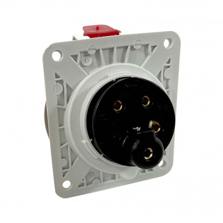 Prise tétrapolaire 16A 3P+N+T - 5 broches - Encastrable sur coffret - Étanche IP44 - IDE