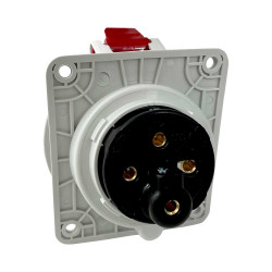 Prise triphasé 32A 3P+T - 4 broches - Encastrable sur coffret - Étanche IP44 - IDE