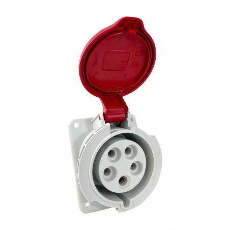 Prise tétrapolaire 32A 3P+N+T - 5 broches - Encastrable sur coffret - Étanche IP44 - IDE