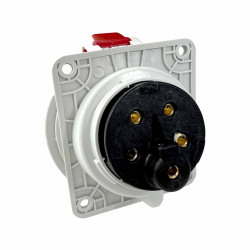 Prise tétrapolaire 32A 3P+N+T - 5 broches - Encastrable sur coffret - Étanche IP44 - IDE