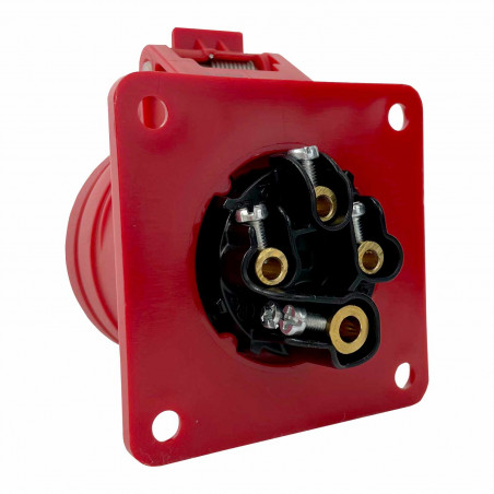 Prise femelle droite triphasé 16A 3P+T 380V - 4 broches - Étanche IP44 - IDE