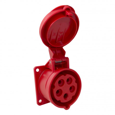 Prise femelle droite tétrapolaire 16A 3P+N+T 380V - 5 broches - Étanche IP44 - IDE