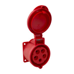 Prise femelle droite tétrapolaire 32A 3P+N+T 380V - 5 broches - Étanche IP44 - IDE