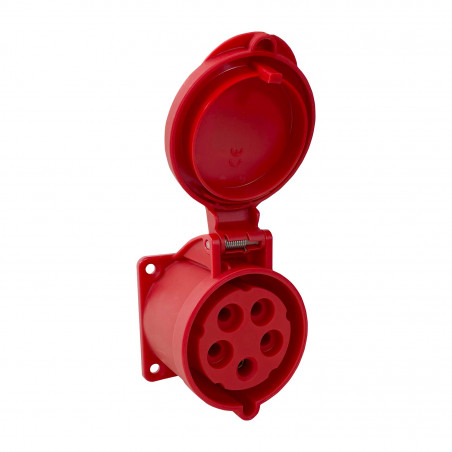 Prise femelle droite tétrapolaire 32A 3P+N+T 380V - 5 broches - Étanche IP44 - IDE