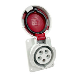 Prise tétrapolaire 16A 3P+N+T - 5 broches - Encastrable sur coffret - Étanche IP67 - IDE