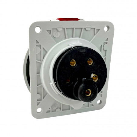 Prise tétrapolaire 16A 3P+N+T - 5 broches - Encastrable sur coffret - Étanche IP67 - IDE