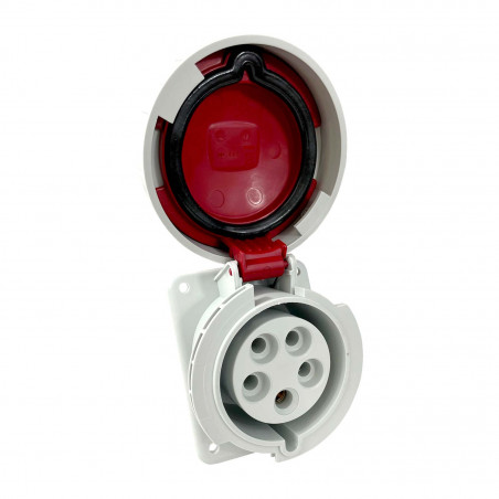 Prise tétrapolaire 32A 3P+N+T - 5 broches - Encastrable sur coffret - Étanche IP67 - IDE