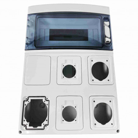 PCSN12PT - Coffret pour prise étanche IP65 - prédécoupage 6 prises - 1 rangée de 12 modules - IDE STAR