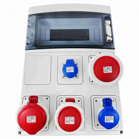 PCSN12PT - Coffret pour prise étanche IP65 - prédécoupage 6 prises - 1 rangée de 12 modules - IDE STAR
