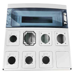 PCSN18PT - Coffret pour prise étanche IP65 - prédécoupage 8 prises - 1 rangée de 18 modules - IDE STAR