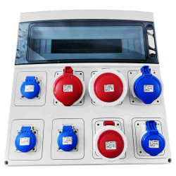 PCSN18PT - Coffret pour prise étanche IP65 - prédécoupage 8 prises - 1 rangée de 18 modules - IDE STAR