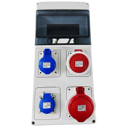 PCSN9PT - Coffret pour prise étanche IP65 - prédécoupage 4 prises - 1 rangée de 9 modules - IDE STAR