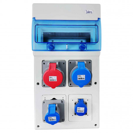 1311PV4 Coffret étanche IP65 pour 4 prises électriques à composer - 11 modules - Solera Indubox