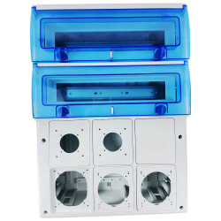 1332PV6 Coffret étanche IP65 pour 6 prises industrielles à composer - 2 rangées de 16 modules - Solera Indubox