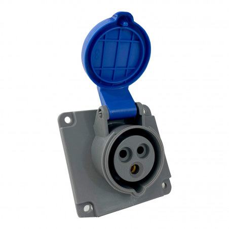 Prise camping 16A 2P+T - Encastrable sur coffret - Étanche IP44 - Solera