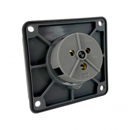 Prise camping 16A 2P+T - Encastrable sur coffret - Étanche IP44 - Solera