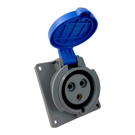 Prise 32A monophasé encastrable 2P+T - Étanche IP44 - Solera