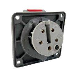 Prise tétrapolaire 380V - 16A 3P+N+T - Encastrable sur coffret - Étanche IP44 - Solera