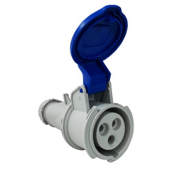 Fiche femelle P17 16A 2P+T 220V - Étanche IP44 - IDE