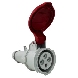 Fiche femelle triphasé 16A 3P+T 380V - 4 broches - Étanche IP44 - IDE