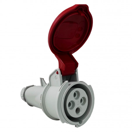 Fiche femelle triphasé 16A 3P+T 380V - 4 broches - Étanche IP44 - IDE