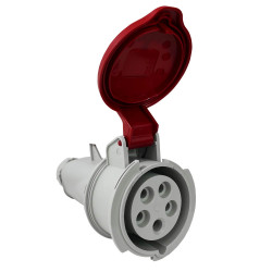 Fiche femelle tétrapolaire 16A 3P+N+T 380V - 5 broches - Étanche IP44 - IDE