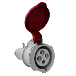 Fiche femelle triphasé 32A 3P+T 380V - 4 broches - Étanche IP44 - IDE
