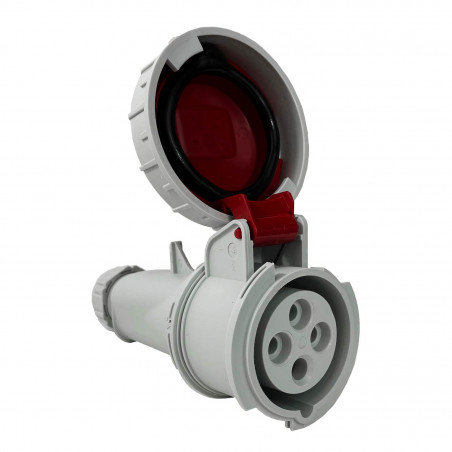 Fiche femelle triphasé 16A 3P+T 380V - 4 broches - Étanche IP67 - IDE