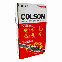 Legrand 031913 -  Collier Colson noir - Largeur 9mm et longueur 185mm - protégé des UV - denture extérieure