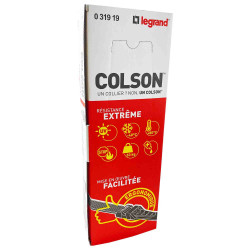 Legrand 031919 -  Collier Colson noir - Largeur 9mm et longueur 357mm - protégé des UV - denture extérieure