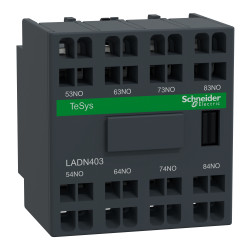 LADN403 Schneider - Bloc de contacts auxiliaires 4NO - Montage Frontal - à vis - TeSys D