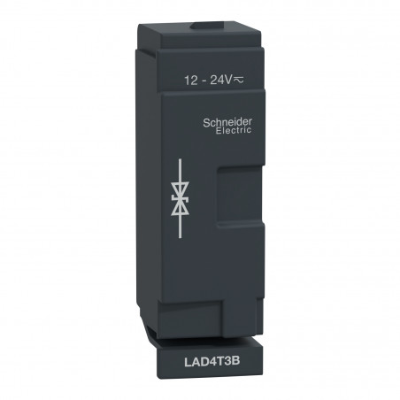 LAD4T3B Schneider TeSys - diode antiparasite bidirectionnelle encliquetable - montage frontal - 12-24Vcc-ca