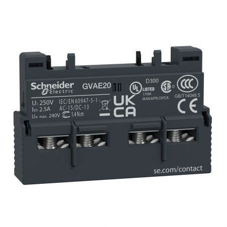 GVAE20 Schneider TeSys GV - contact auxiliaire instantanés pour disjoncteur moteur - 2NO