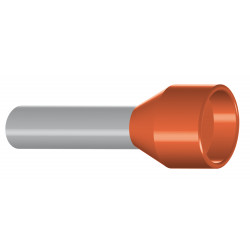 Embout de câblage isolé pour fil souple section 4mm² - orange - collerette isolante - Sachet de 100 pièces