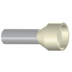Embout de câblage isolé pour fil souple section 16mm² - ivoire - collerette isolante - Sachet de 100 pièces