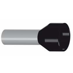 Embout de câblage isolé pour fil souple section 25mm² - noir - collerette isolante - Sachet de 50 pièces