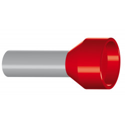 Embout de câblage isolé pour fil souple section 35mm² - rouge - collerette isolante - Sachet de 50 pièces