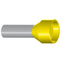 Embout de câblage isolé pour fil souple section 70mm² - jaune - collerette isolante - Sachet de 25 pièces