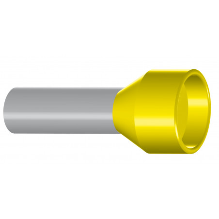 Embout de câblage isolé pour fil souple section 70mm² - jaune - collerette isolante - Sachet de 25 pièces