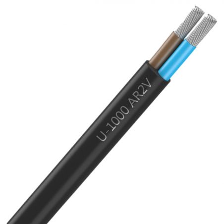 Cable électrique aluminium AR2V 2x25mm² - 2 conducteurs alu section 25mm² sans terre - TGL vente au mètre