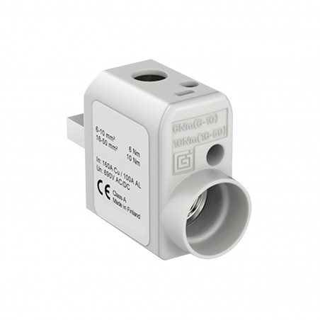 Connecteur alu cuivre 6 à 50mm² connexion par le haut 690V