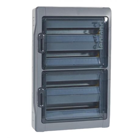 601988 Legrand Coffret Plexo3 étanche IP65 - 4 rangées 18 modules - Embouts à perforation directe non montés