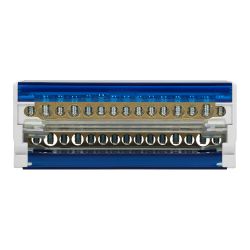 Répartiteur modulaire tétrapolaire 125A 15 départs : 11x 1,5 à 6mm² + 2x 10 à 25mm² + 2x 35mm²