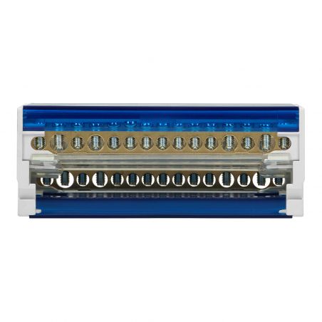 Répartiteur modulaire tétrapolaire 125A 15 départs : 11x 1,5 à 6mm² + 2x 10 à 25mm² + 2x 35mm²