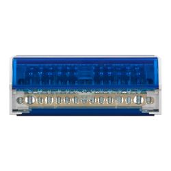 Répartiteur modulaire tétrapolaire 125A 15 départs : 11x 1,5 à 6mm² + 2x 10 à 25mm² + 2x 35mm²