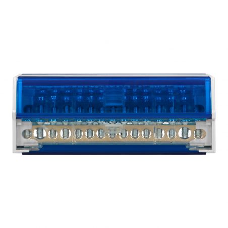 Répartiteur modulaire tétrapolaire 125A 15 départs : 11x 1,5 à 6mm² + 2x 10 à 25mm² + 2x 35mm²