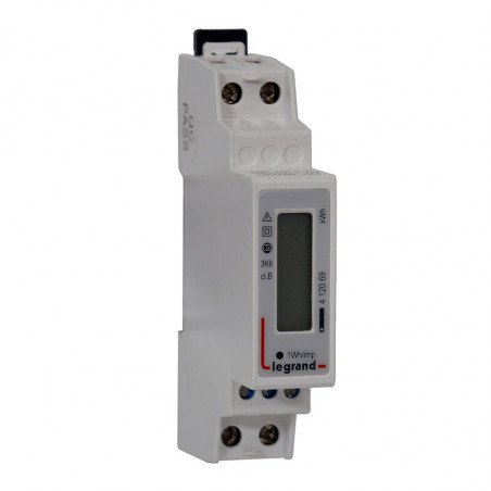 412069 Legrand - Compteur électrique 45A - 1P+N - écran LCD - Certifié MID - EMDX3